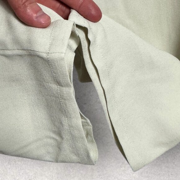 Eileen Fisher 100% Silk White Elastic Waist Pants Womens Size Large Straight - Picture 8 of 11